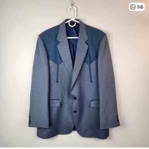 Circle S Dallas Vintage Blue Men's Western Yoke Sport Coat